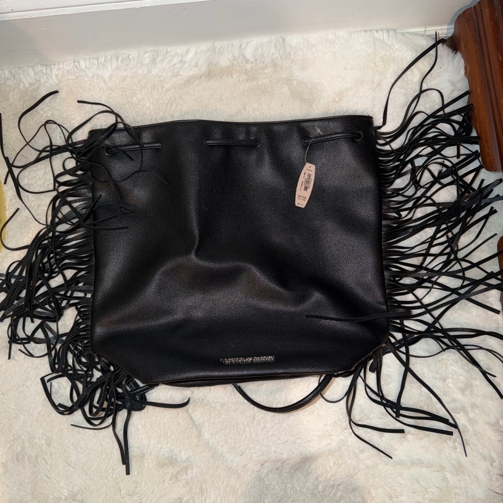 Victoria's Secret Black Fringe Shoulder Bag
